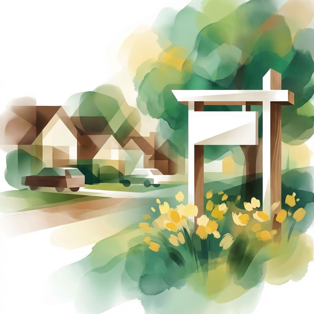 Abstract artistic representation of Kountry Village Entrance